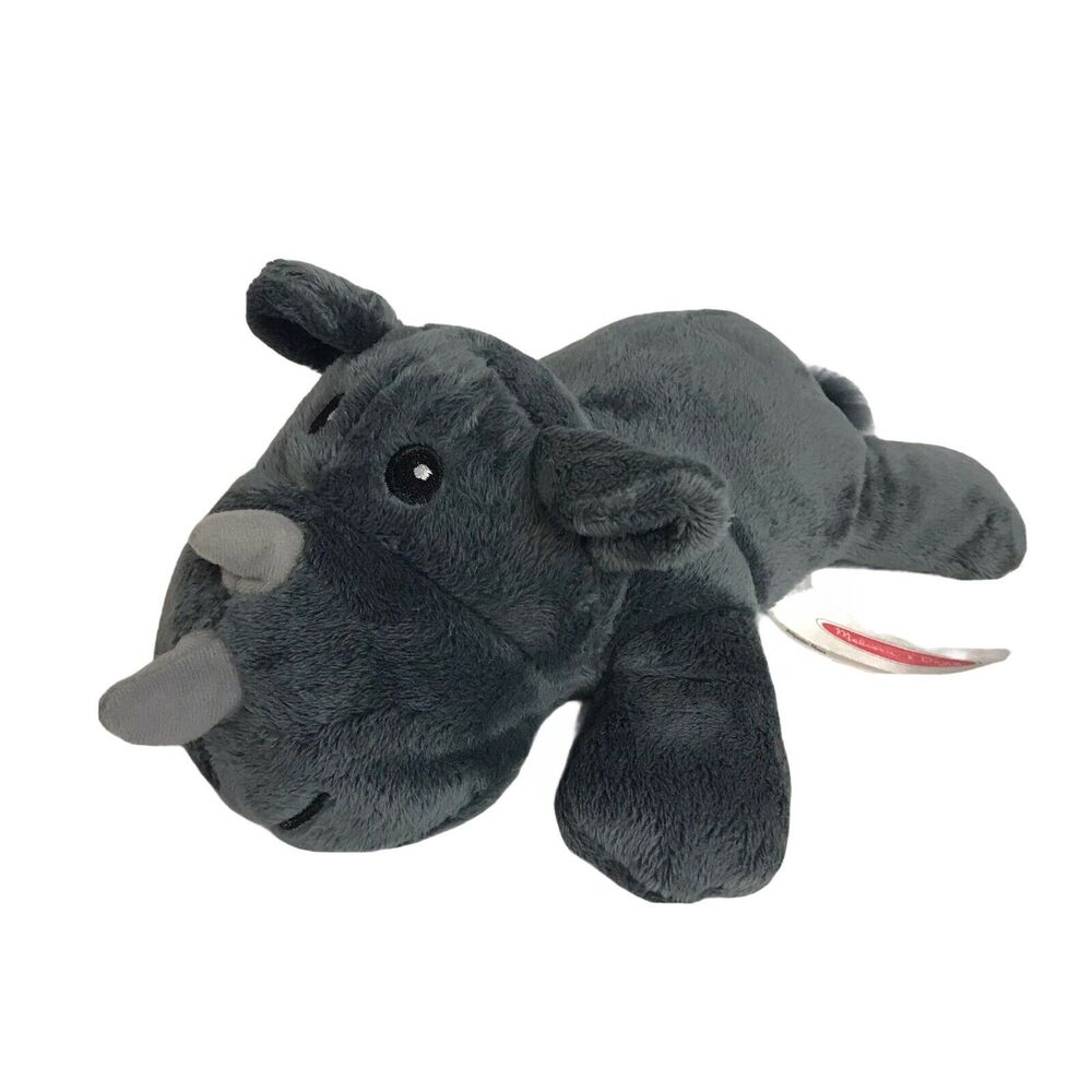 Melissa & Doug Gray Rhino Plush Rhinoceros Stuffed Animal Toy 9”